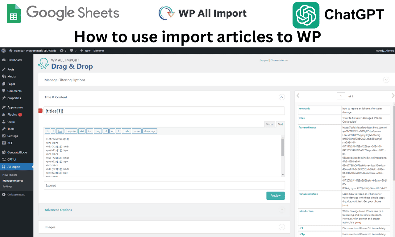 How to bulk import articles to WordPress