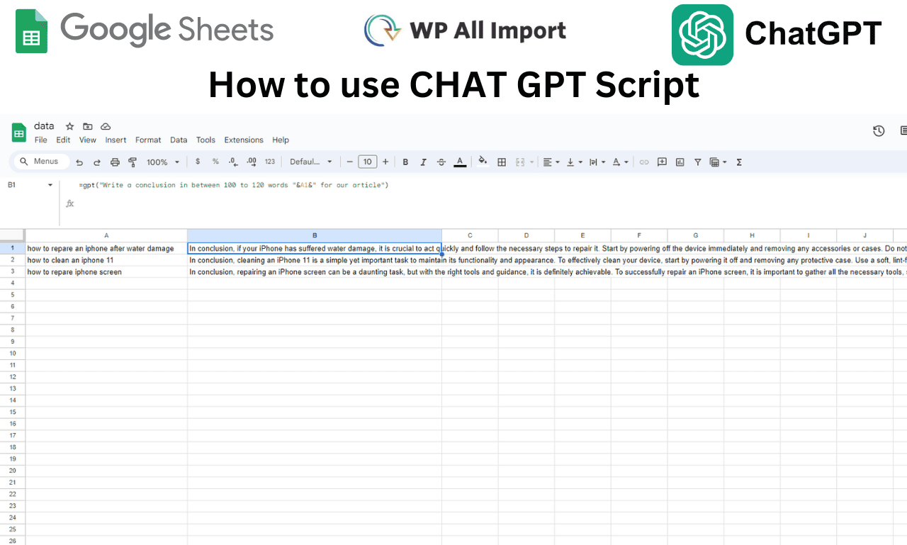 How to use CHAT GPT Script