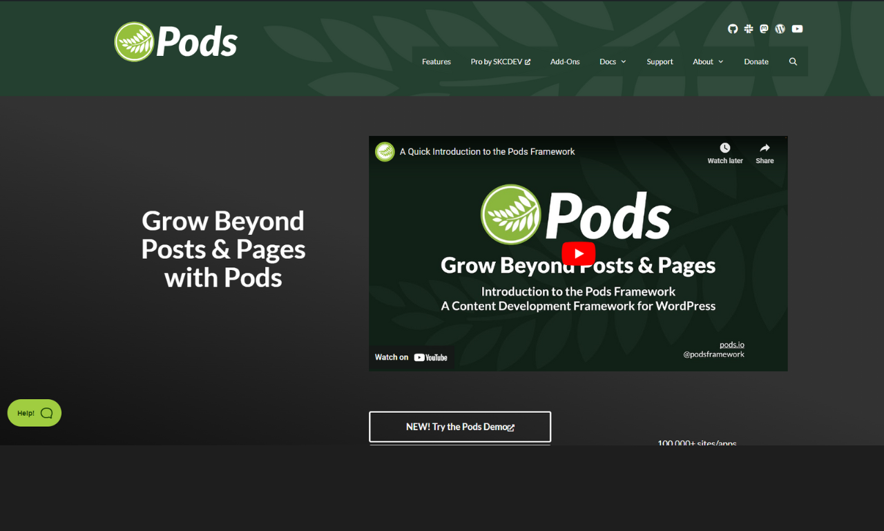 Pods – Custom Content Types and Fields